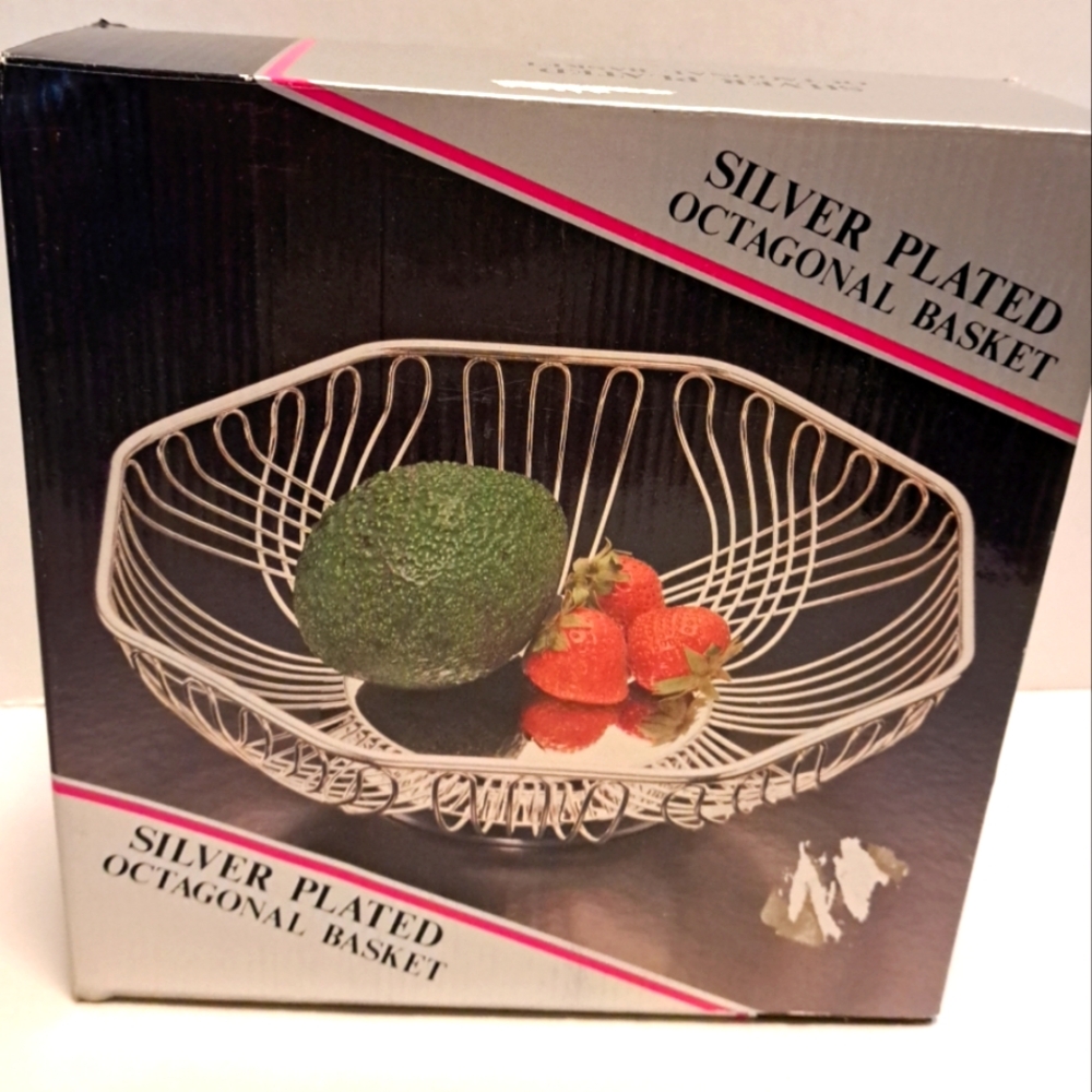 Silver plated Octagonal basket GSA Style #1918 made in Hong Kong